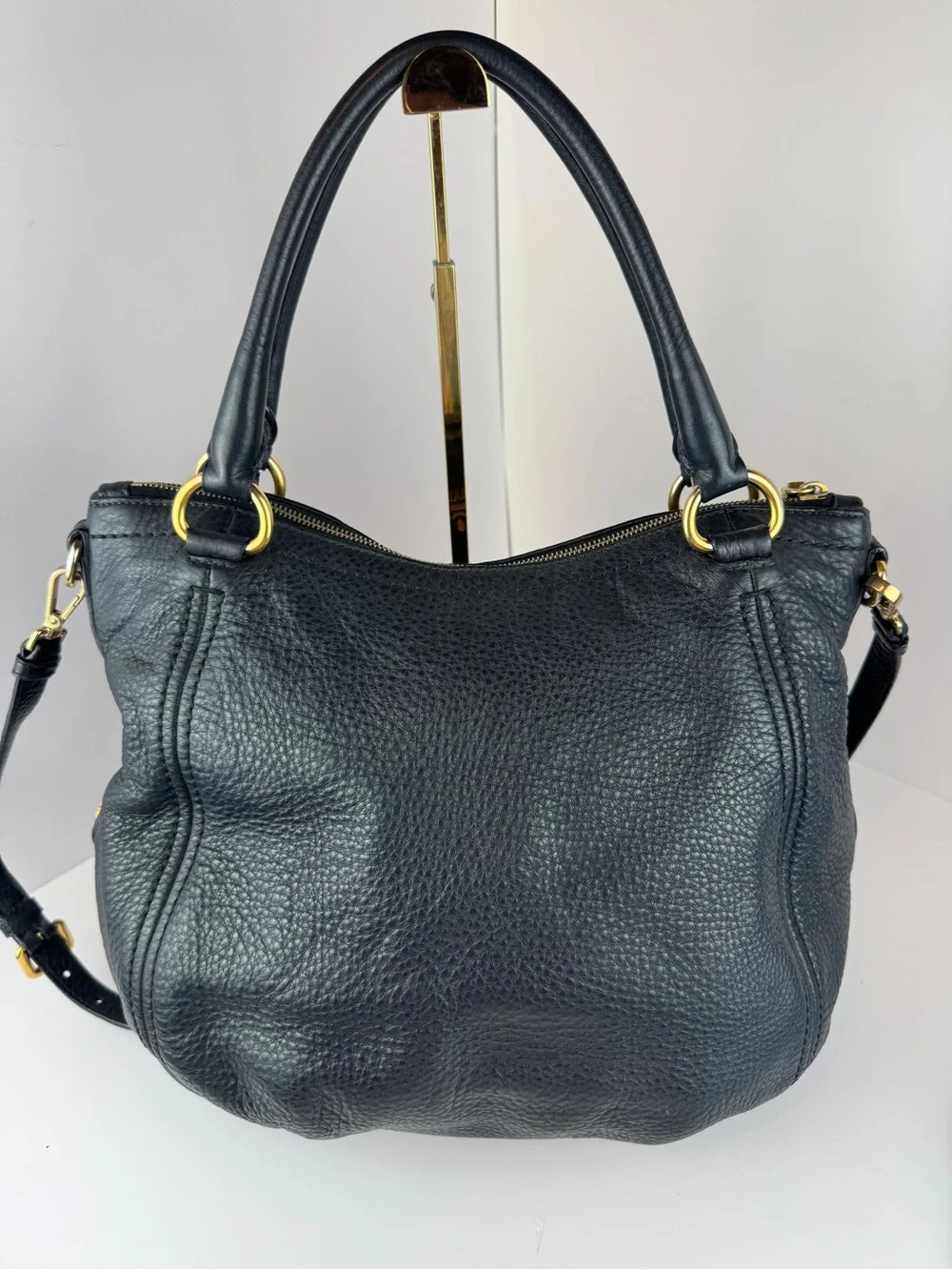 Prada Black Pebbled Leather Tote Bag - Picture 3 of 16